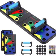 تخته شنای ۹ کاره حرفه‌ای (Push-Up Board) | سیستم تفکیک عضلات با دستگیره‌های ارگونومیک